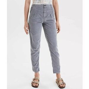 American Eagle womens Grey Corduroy Mom Jeans Pants Plus Size 24 x 29" inseam